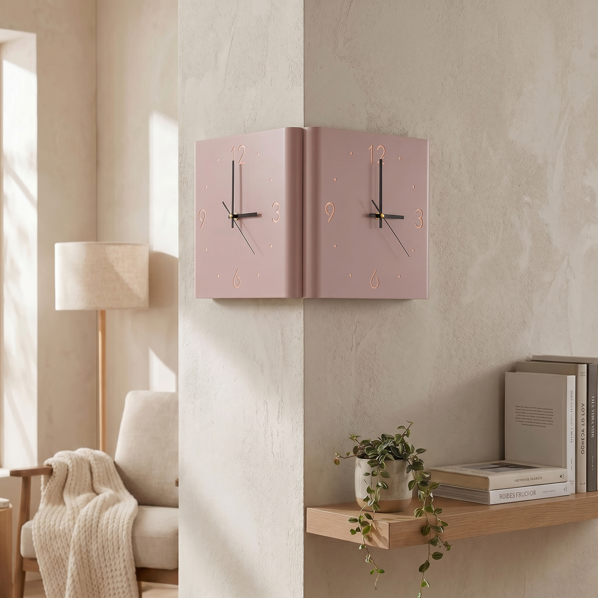 Wall Clock Lamp, Metal and Acrylic, Motion Sensor, USB and Battery