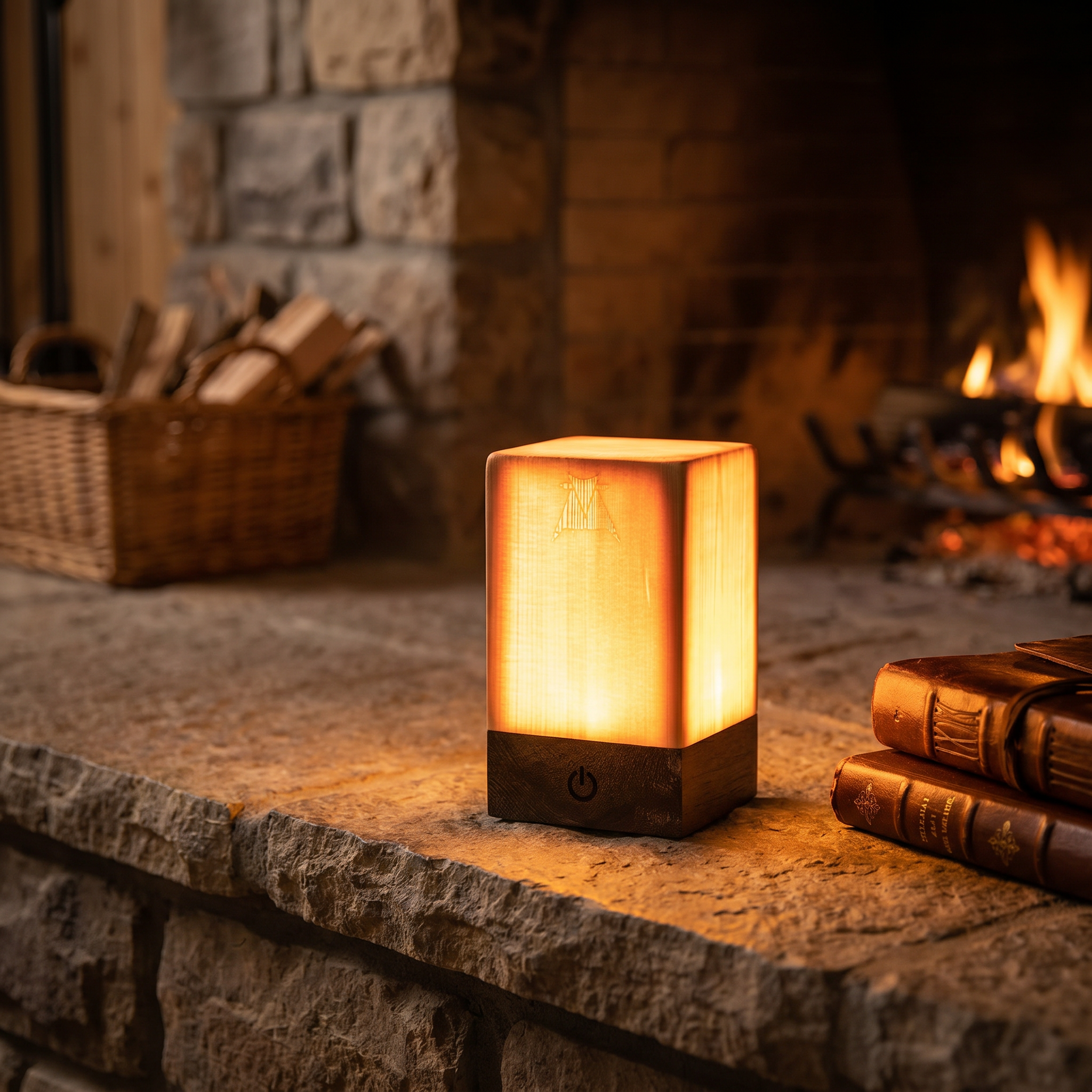 Wood Grain Table Lamp, Solid Pine, Touch Control, USB-C, Three Shapes