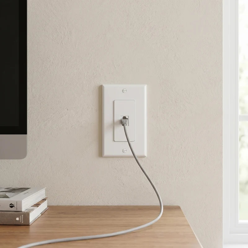 Brass Wall Plate, TV, Phone and Internet, Retro Panel