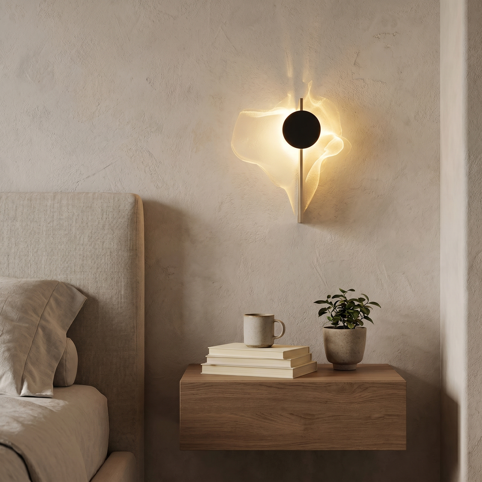 Wall Sconce, 180° Rotatable, Ripple Light, Aluminum and Stainless Steel