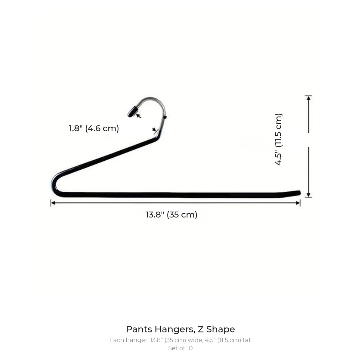 Z shape pants hangers dimensions