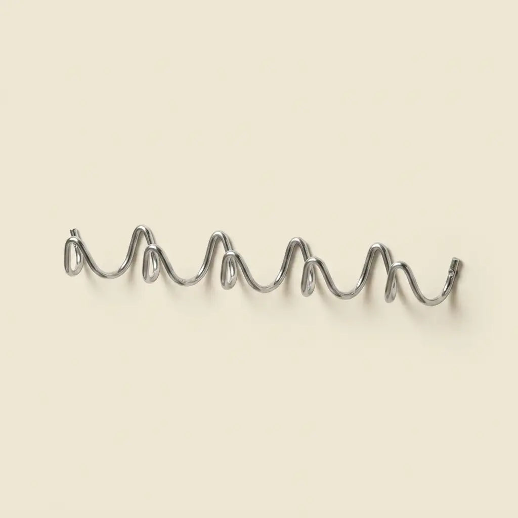 Wrought Iron Wave Wall Hook, Colour-Match Screws Included, 3 or 5 Hooks