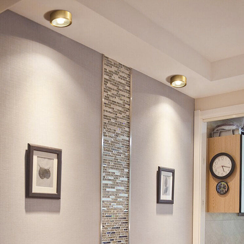 Copper LED Flush Mount Ceiling Light, 3W to 9W, Three Sizes, 3000K-5000K