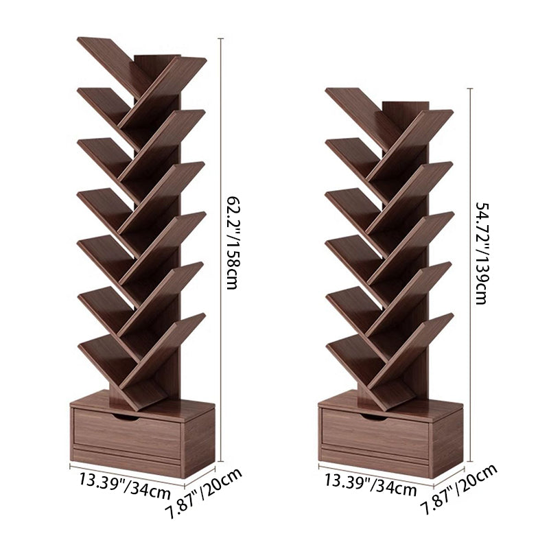 Eco-Friendly Board Bookshelf, 6-12 Tiers, Walnut or Wood Color