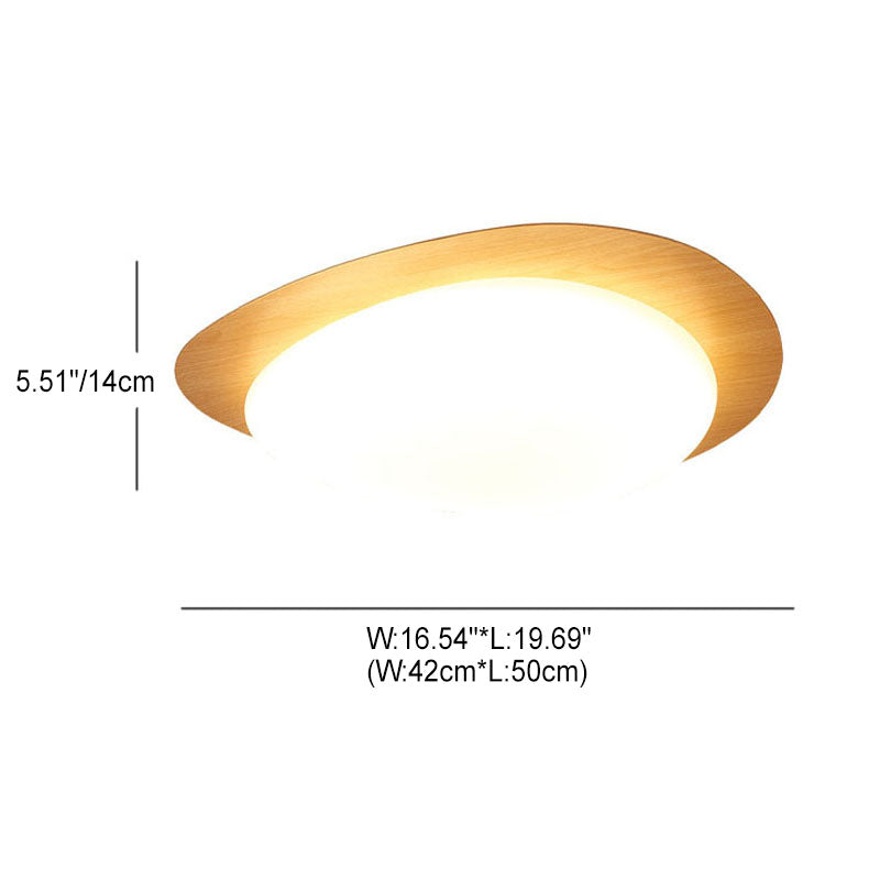 Pebble LED Flush Mount Ceiling Light, Wood or Walnut Grain, 2 Sizes