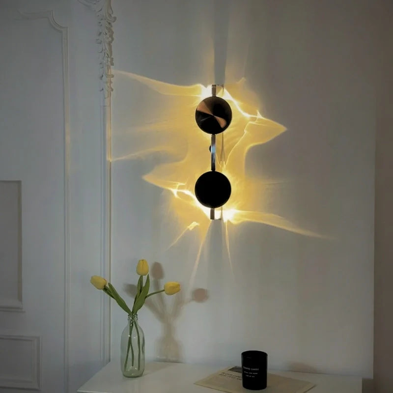 Wall Sconce, 180° Rotatable, Ripple Light, Aluminum and Stainless Steel