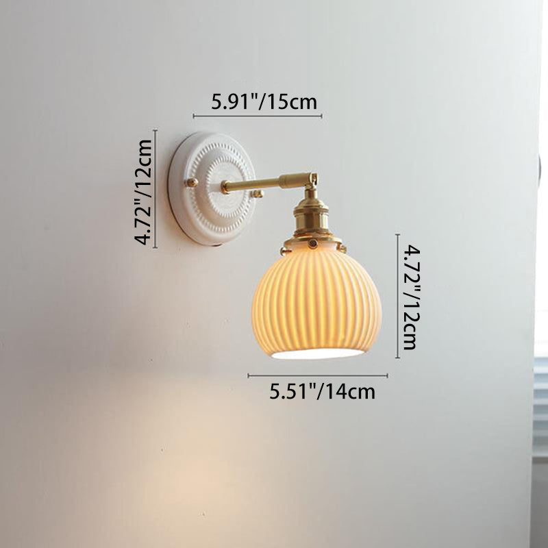 Vintage Ceramic Brass Wall Sconce, E26, 11 Designs, 100-240V