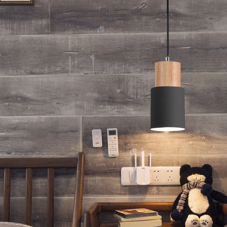 Cylinder Aluminum Pendant Light, E26, Five Colors, 120cm Cord, 100-240V