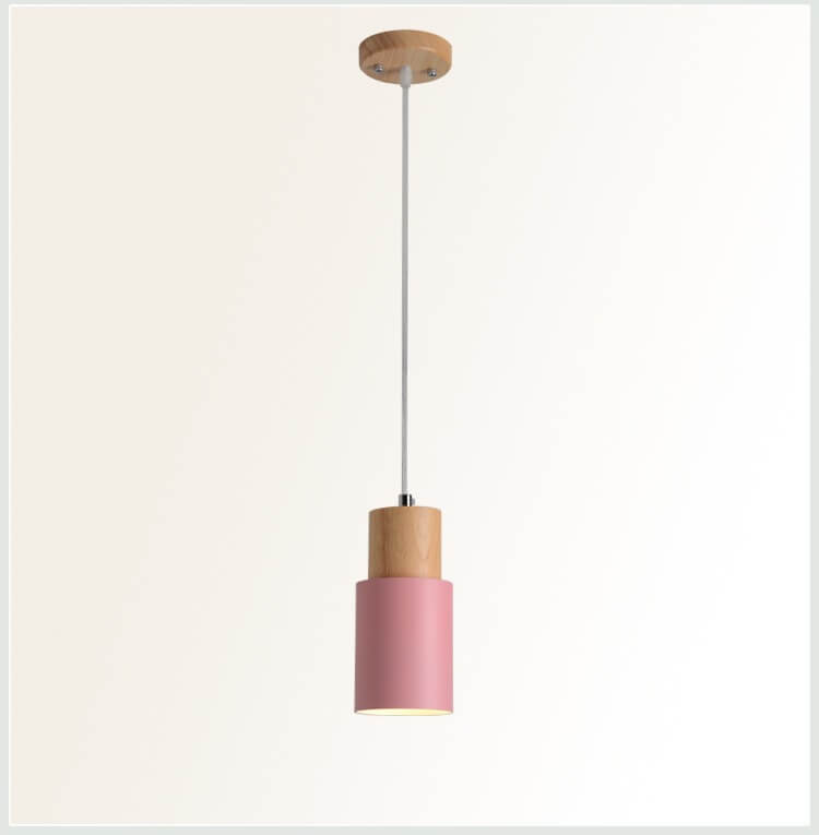 Cylinder Aluminum Pendant Light, E26, Five Colors, 120cm Cord, 100-240V