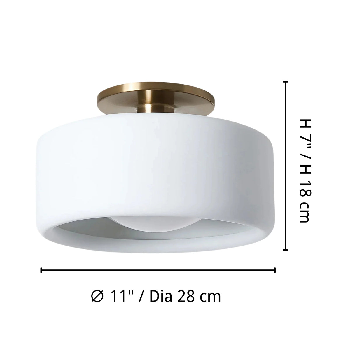 Cerova Porcelain Flush Mount Ceiling Light