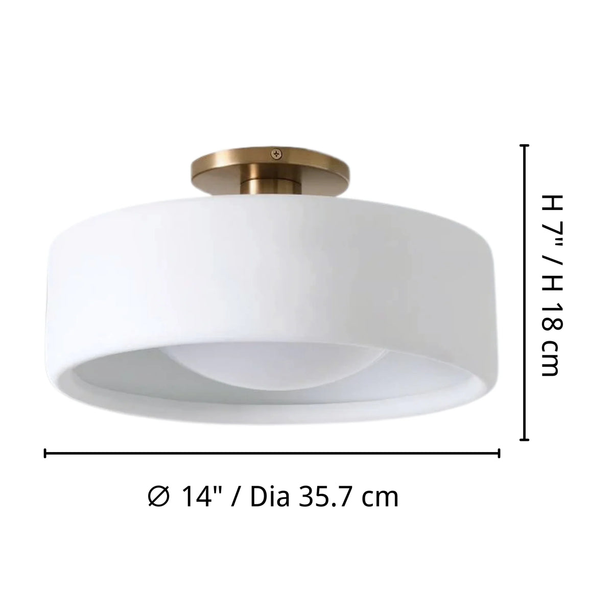 Cerova Porcelain Flush Mount Ceiling Light