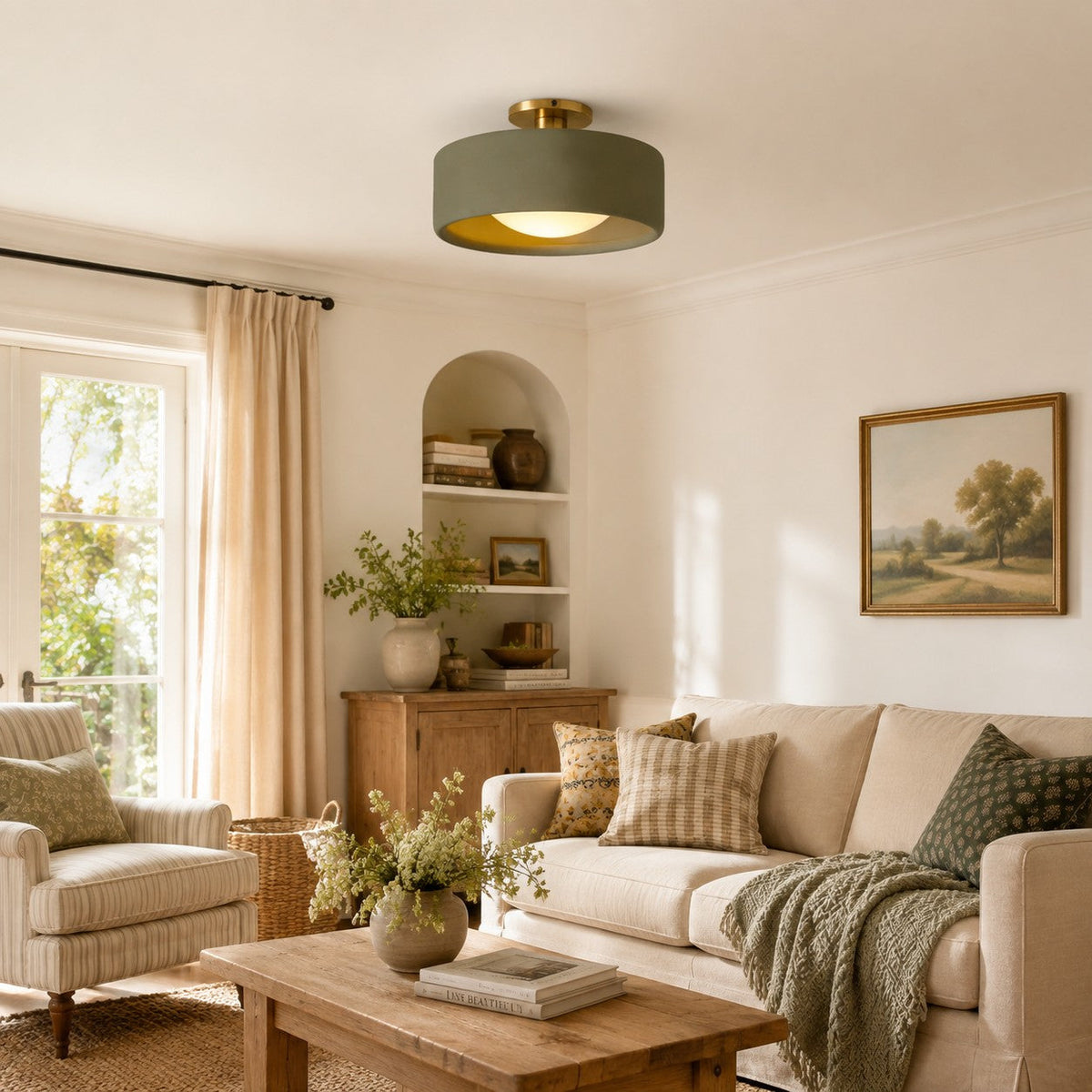 Cerova Porcelain Flush Mount Ceiling Light