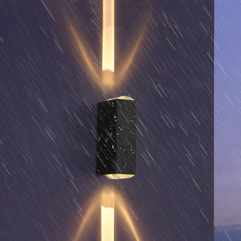 Rectangular LED Outdoor Wall Sconce, Aluminum, Dimmable Option