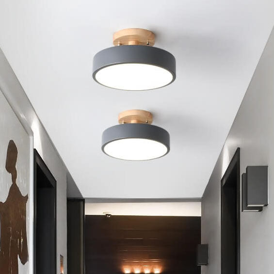 Nordic Round LED Semi-Flush Mount Ceiling Light Overview