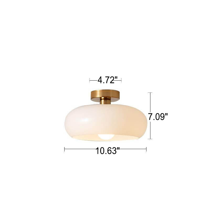 Glass Copper Ceiling Light, E26, Flush Mount or Pendant, Orange or White