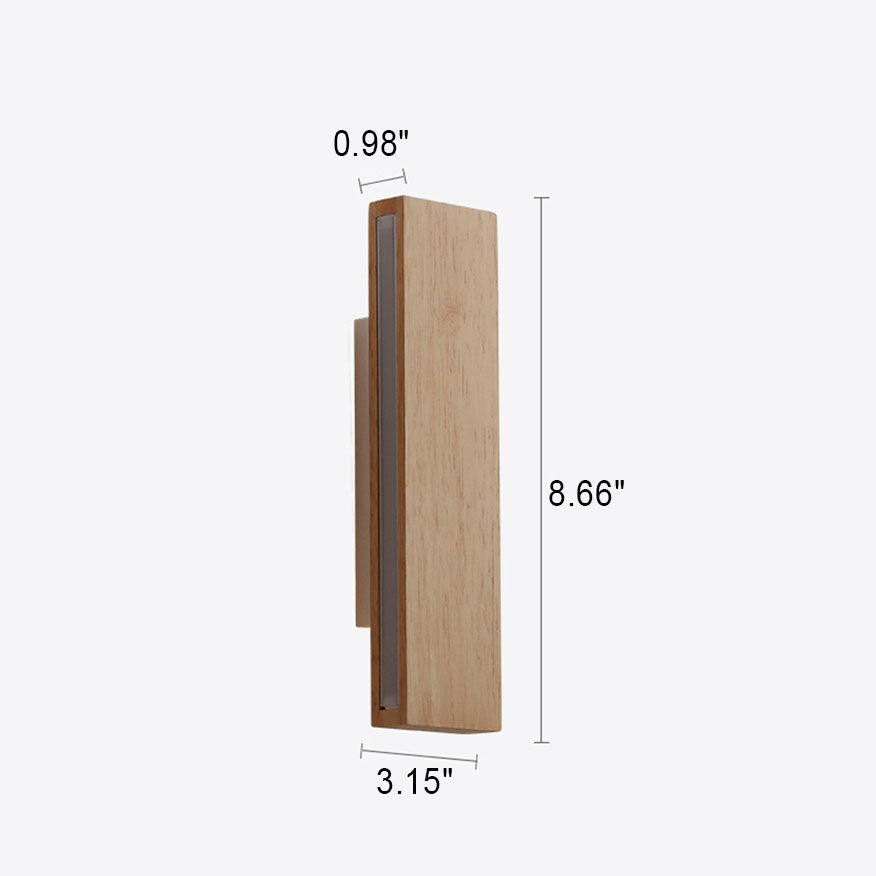 Wood and Acrylic Rotatable LED Wall Sconce, Three Sizes, 3000K or 5000K