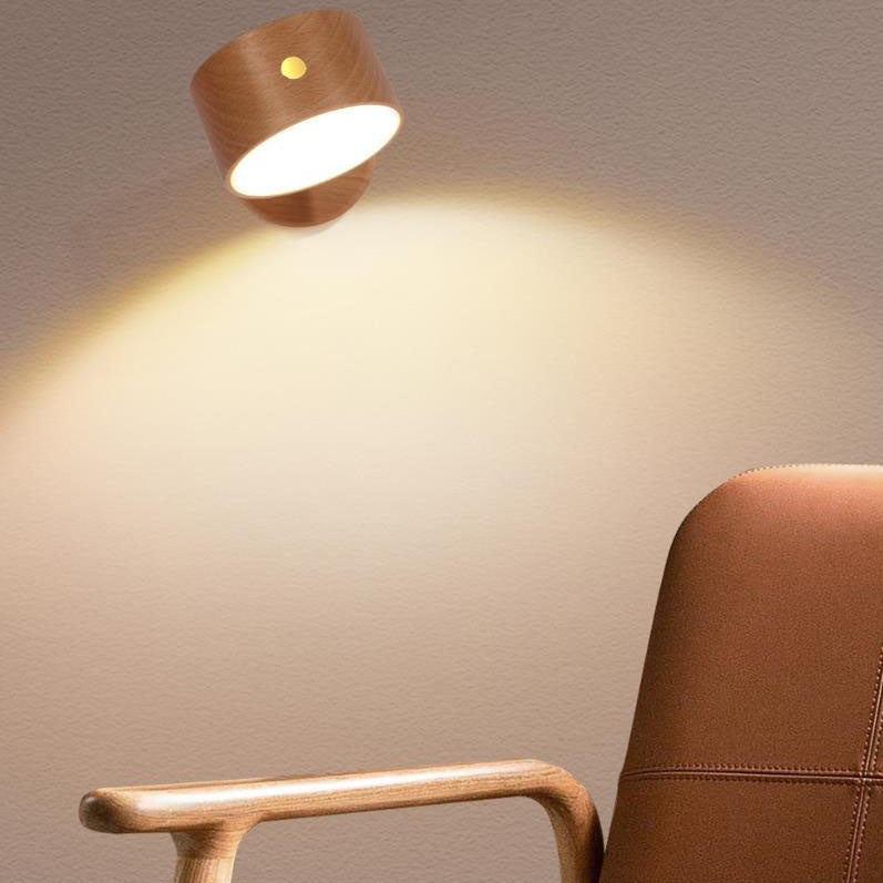 Wooden USB Rechargeable Touch Wall Sconce, 4W LED, Beech or Sapele Wood