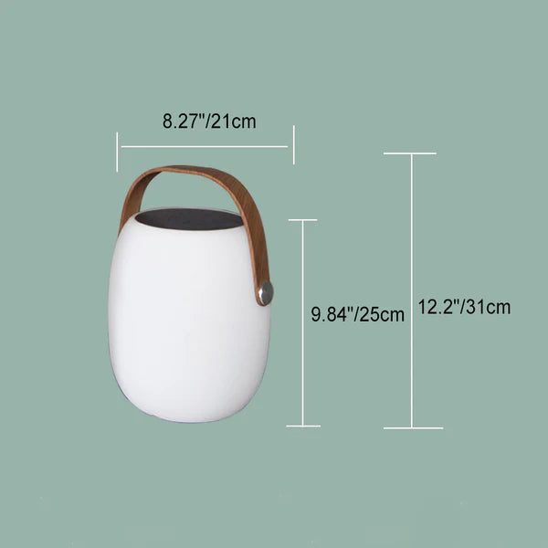 Solar Floor Lantern, PE and Wood Grain, IP65, Warm White, Two Sizes