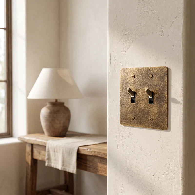 3-Way Toggle Light Switch, 1 to 4 Gang, Handmade Panel
