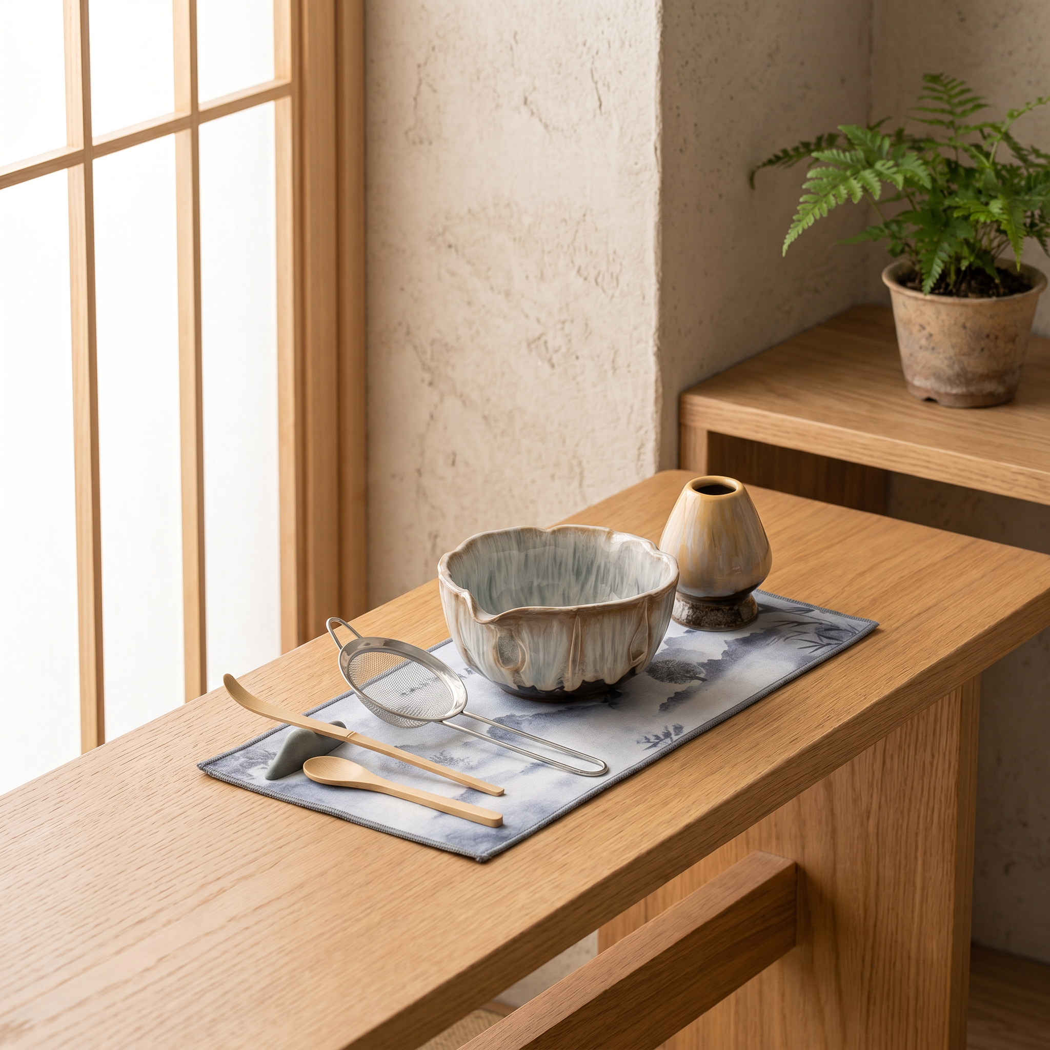 8-Piece Kiln-Glazed Matcha Set, Ceramic and Bamboo, Gift Box Included