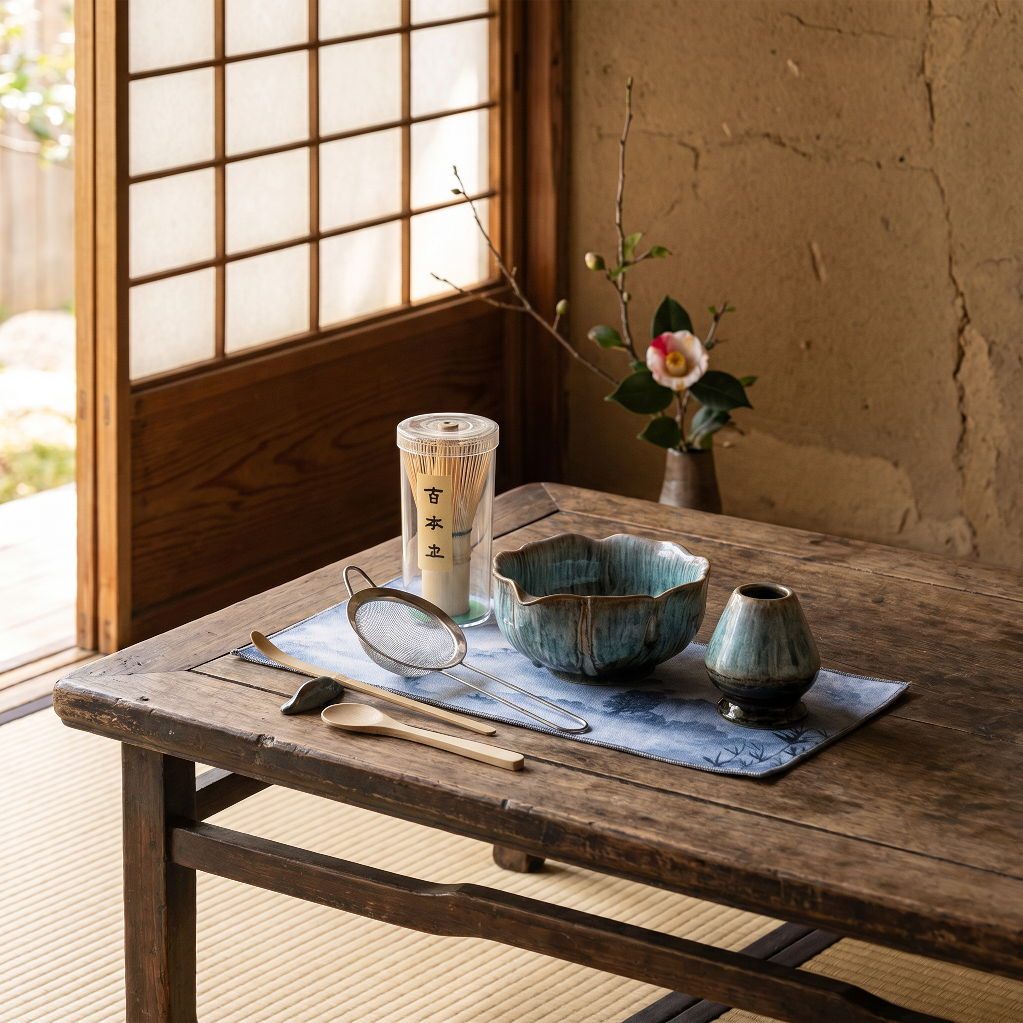 8-Piece Kiln-Glazed Matcha Set, Ceramic and Bamboo, Gift Box Included