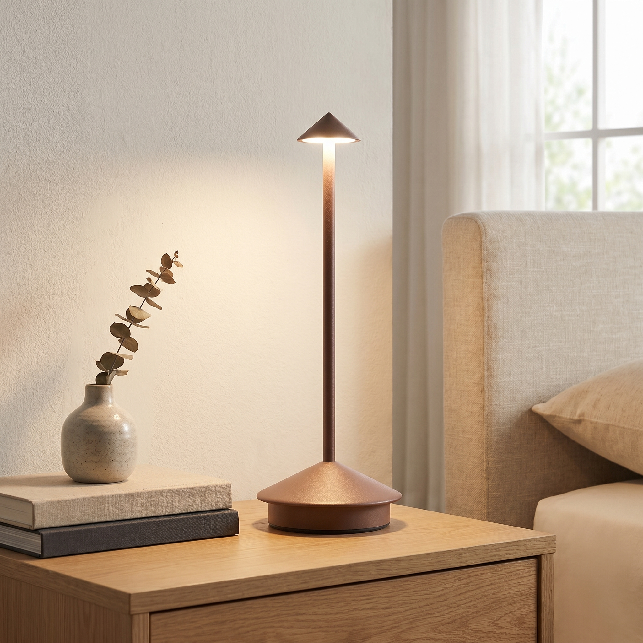 Iris Rechargeable Table Lamp, 11.8 in, 360° Cordless LED