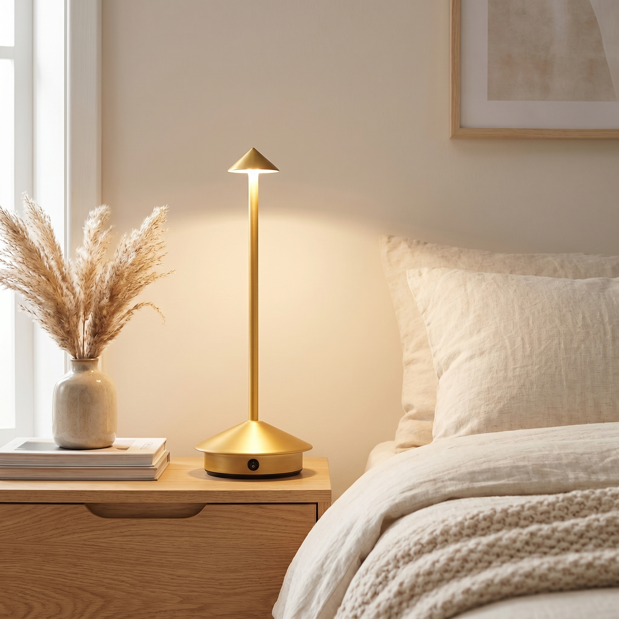 Iris Rechargeable Table Lamp, 11.8 in, 360° Cordless LED