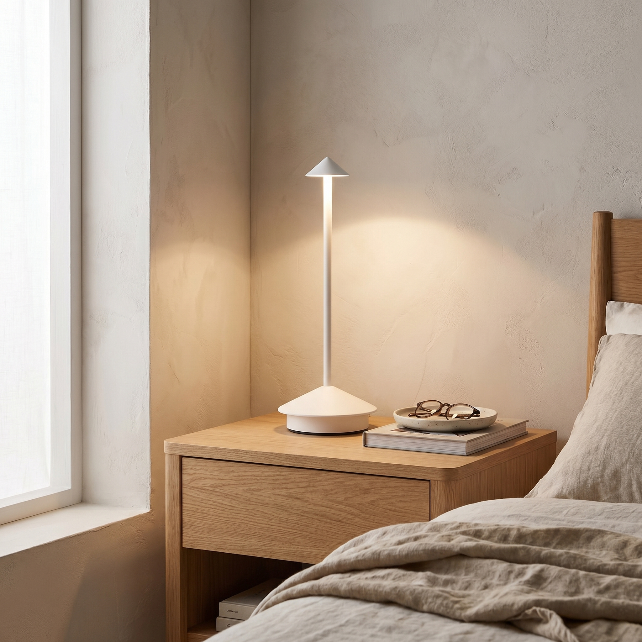 Iris Rechargeable Table Lamp, 11.8 in, 360° Cordless LED