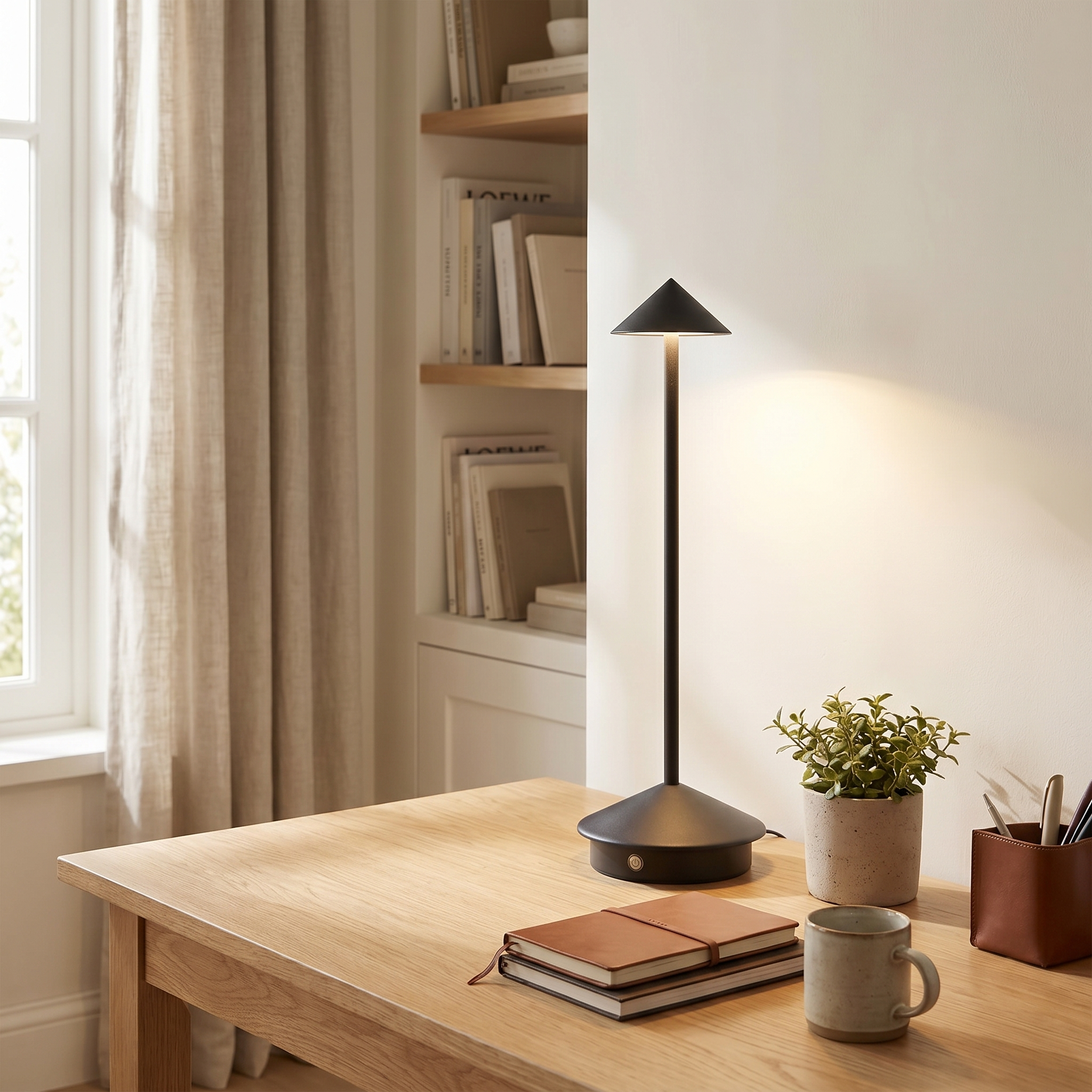 Iris Rechargeable Table Lamp, 11.8 in, 360° Cordless LED