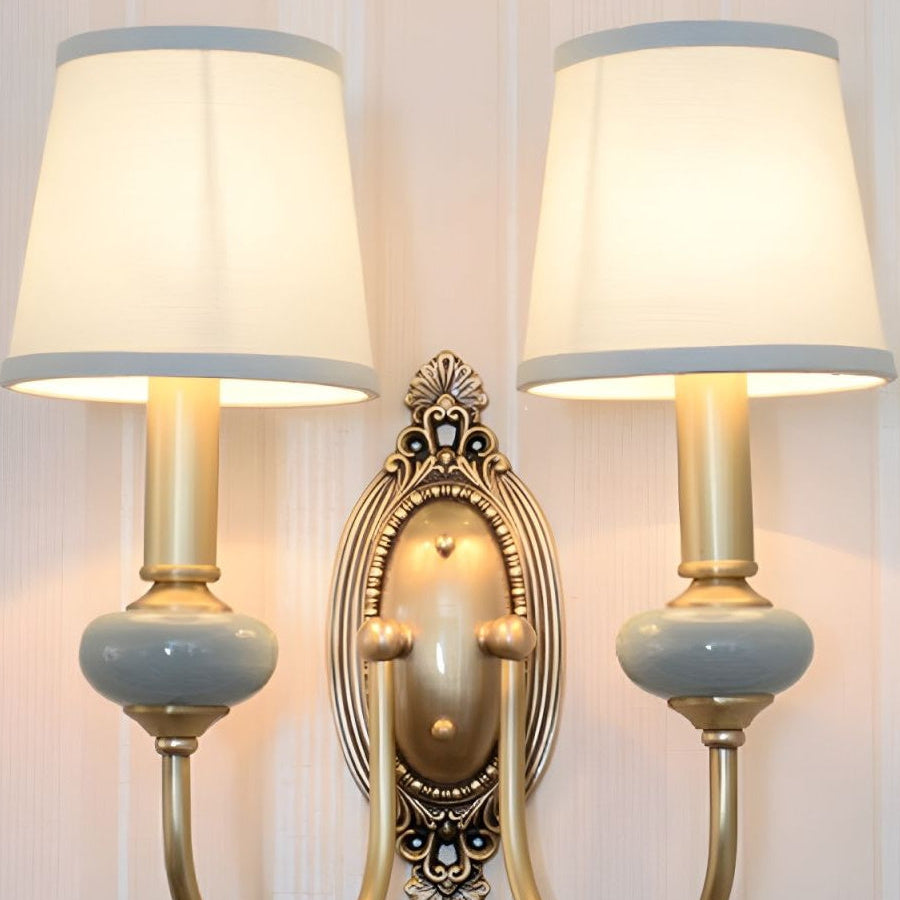 Rowan Ceramic Fabric Wall Sconce, 1 or 2 Head