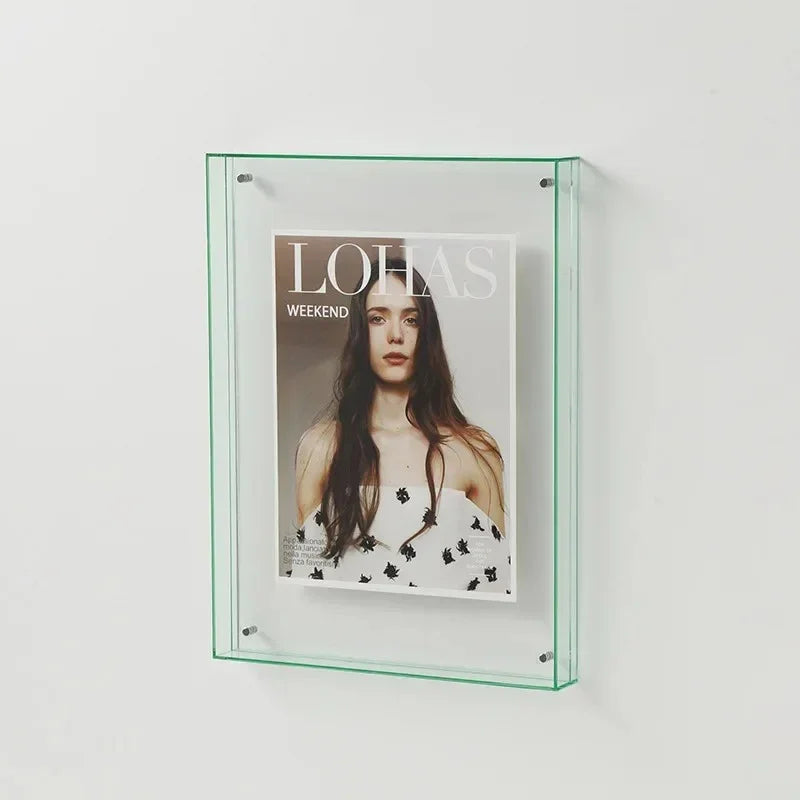 Acrylic Picture Frame, Vibrant Coloured Edge, Seven Sizes, Photo and Art