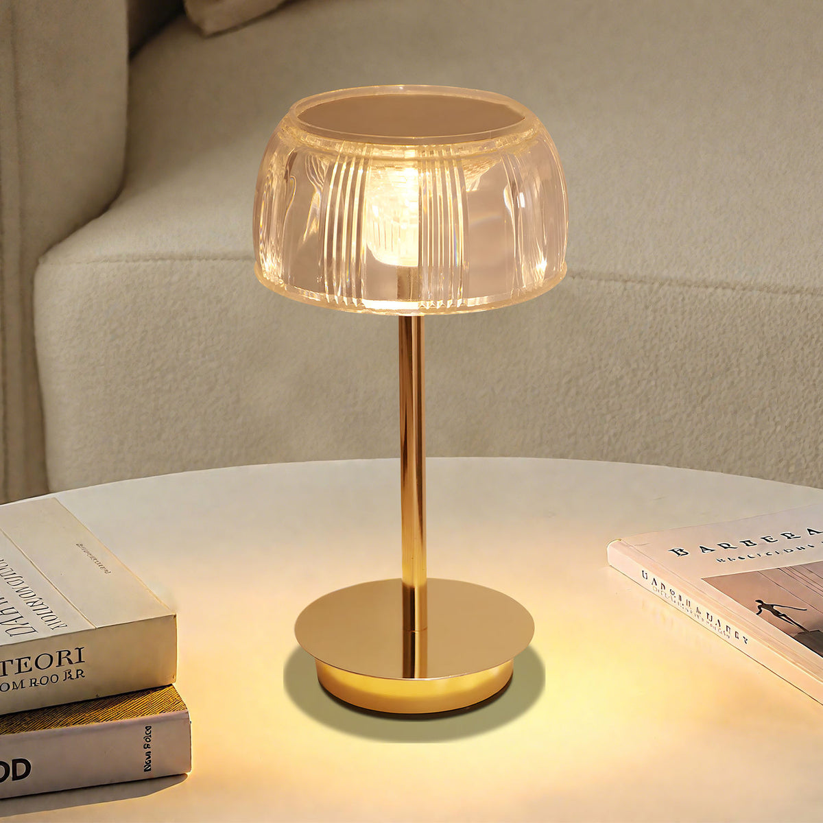 Jellyfish LED Table Lamp, Iron and Acrylic, Touch Control, USB-C, 3 Modes