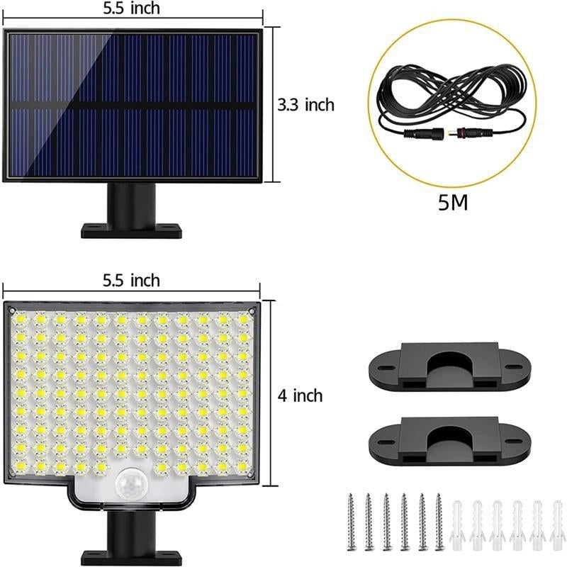 Solar Outdoor Light 106 LED, IP65 Weatherproof Housing