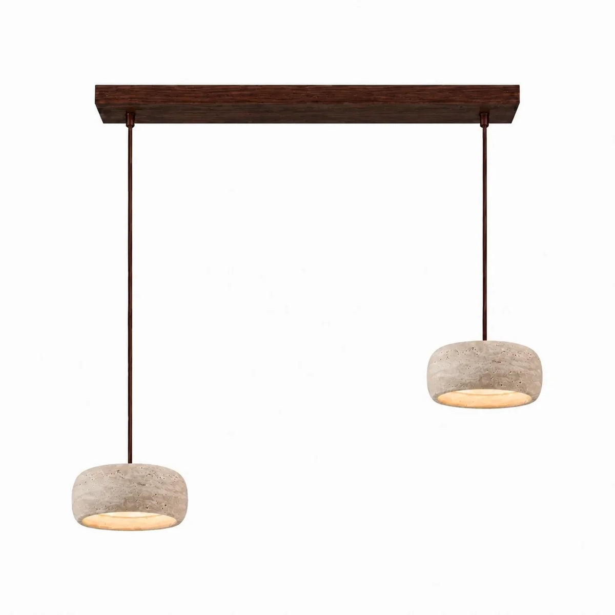 Sabine Travertine Cream Pendant Light, Handcrafted