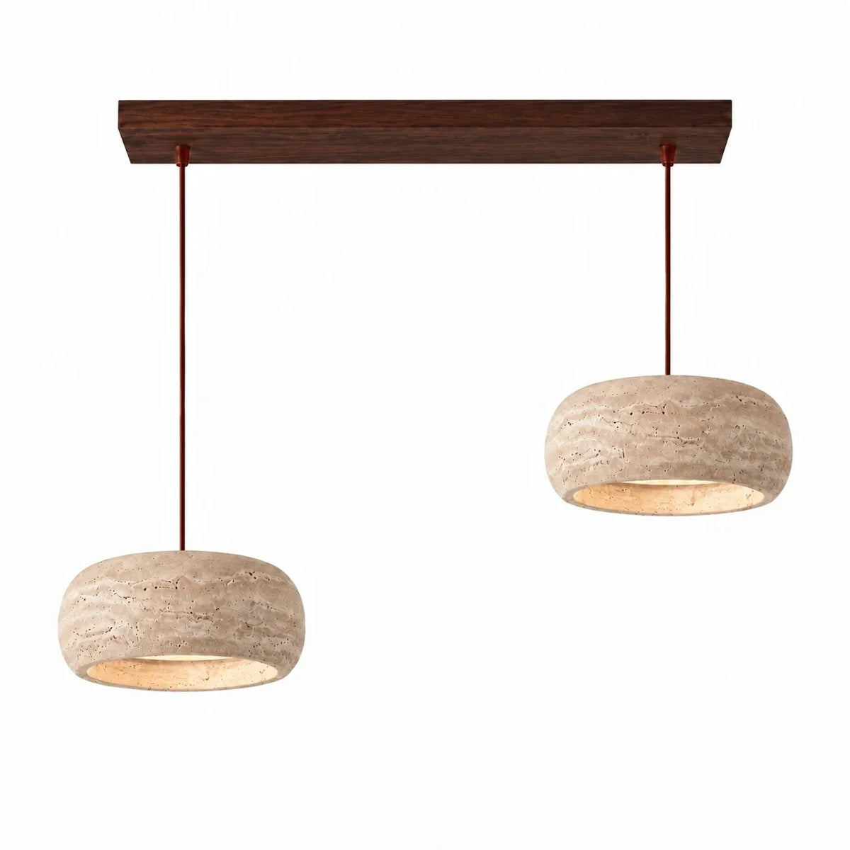 Sabine Travertine Cream Pendant Light, Handcrafted