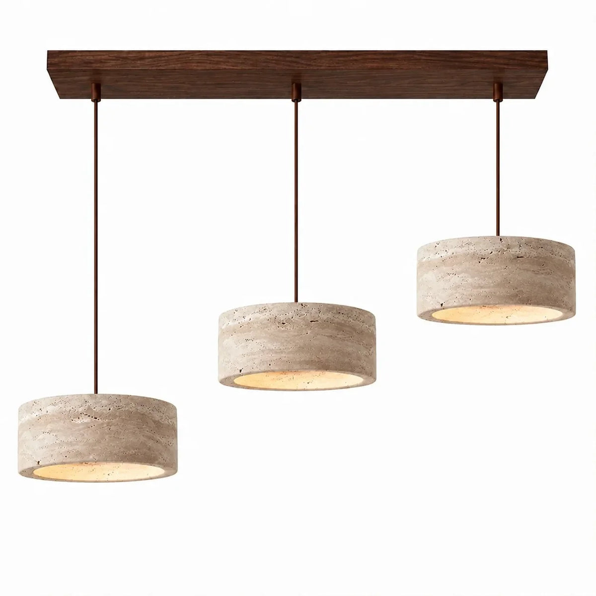 Sabine Travertine Cream Pendant Light, Handcrafted