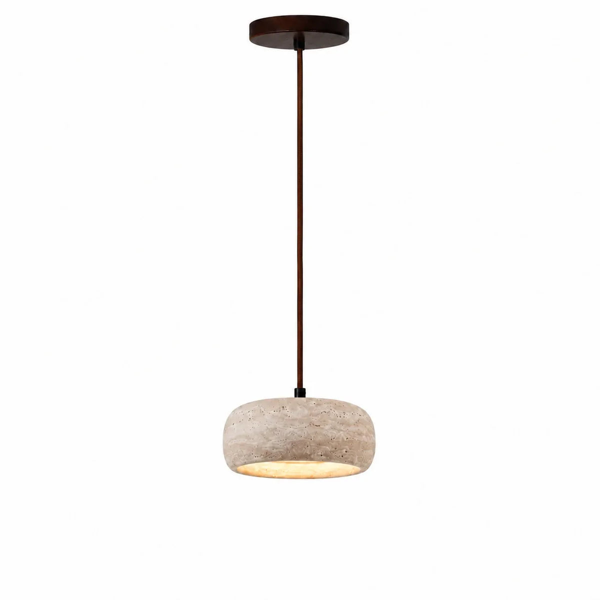 Sabine Travertine Cream Pendant Light, Handcrafted