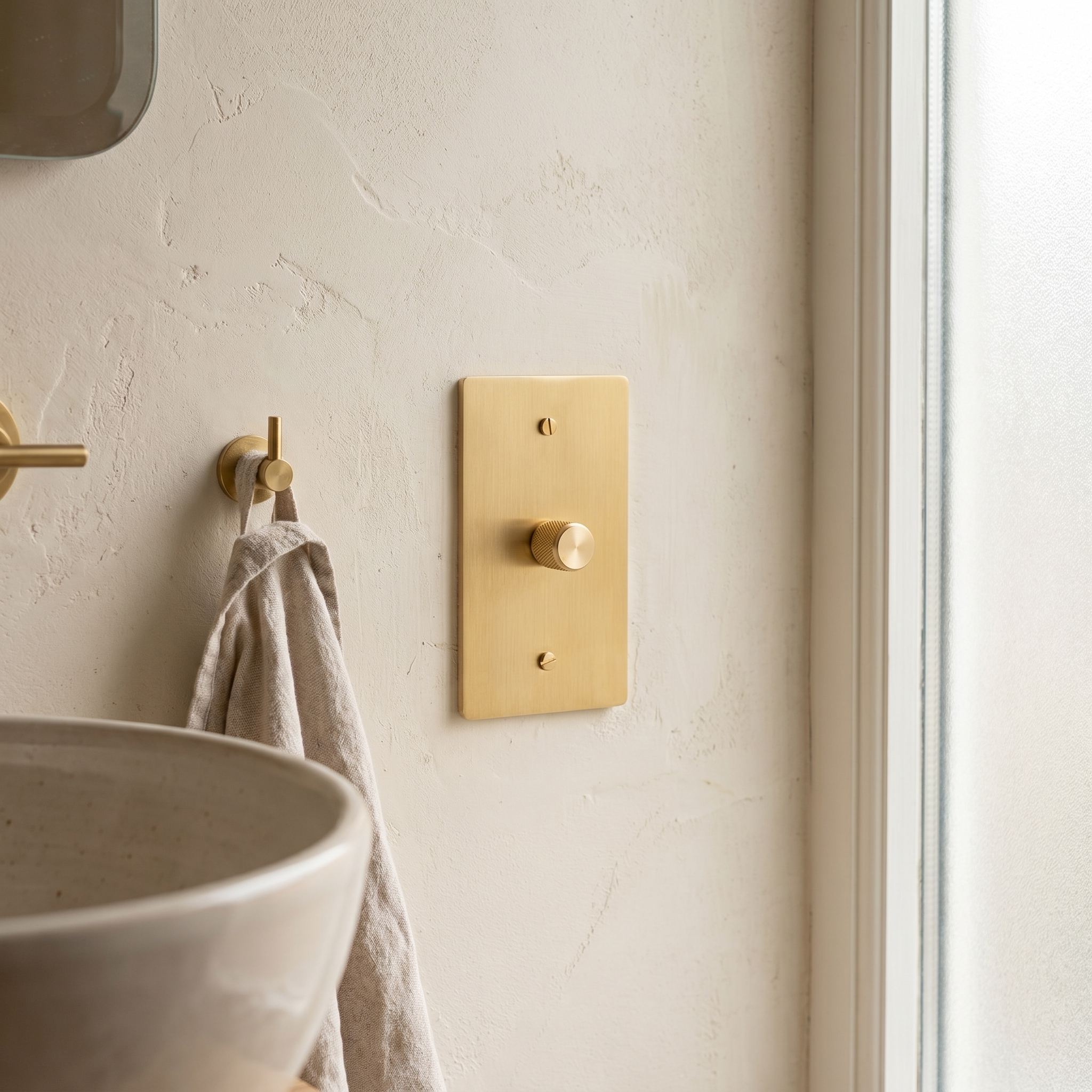 Solid Brass Rotary Dimmer Switch, 1 Gang