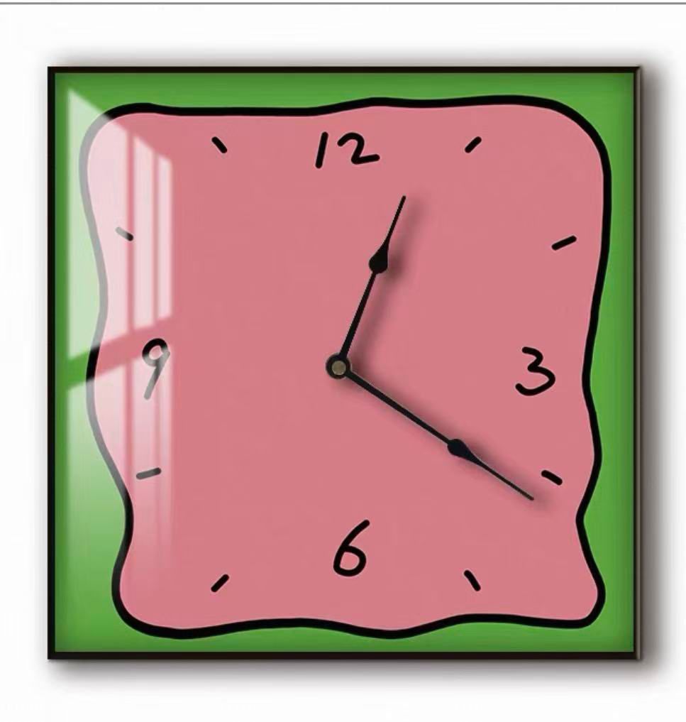 Graffiti Art Silent Wall Clock, Crystal Porcelain, Two Sizes
