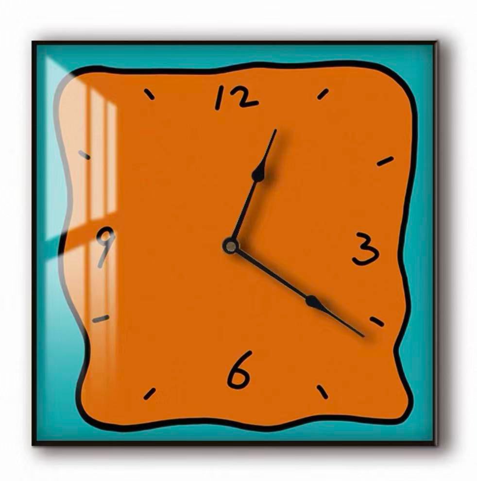 Graffiti Art Silent Wall Clock, Crystal Porcelain, Two Sizes