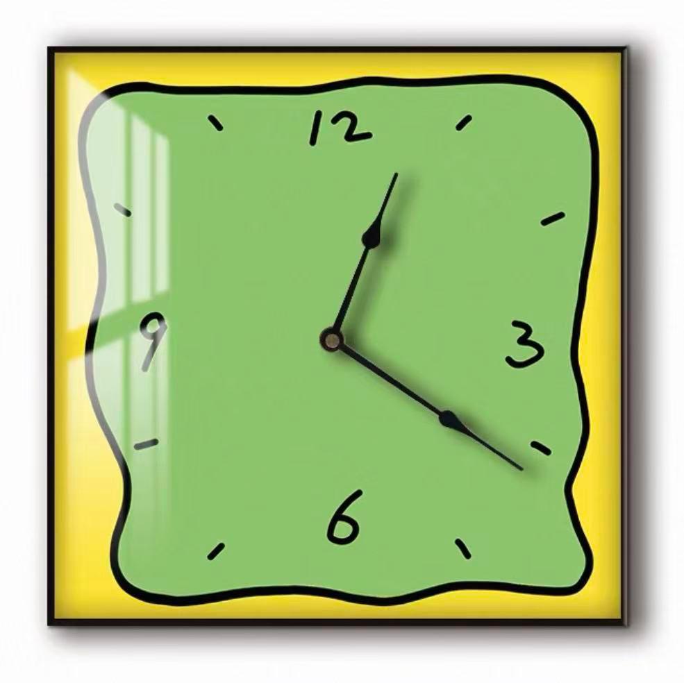 Graffiti Art Silent Wall Clock, Crystal Porcelain, Two Sizes