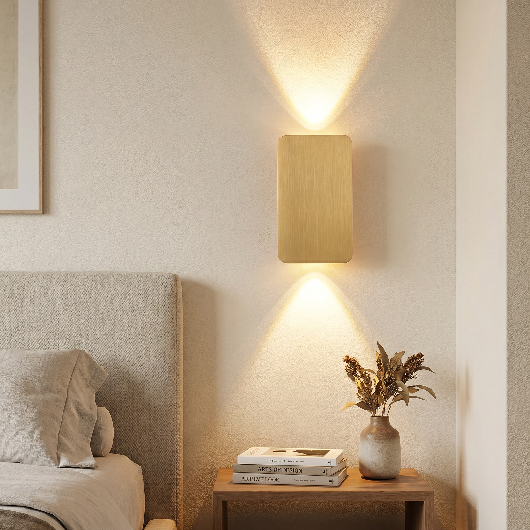 Aluminum 2-Light Wall Sconce, Flat Panel, 3000K 4000K 6000K, Four Colors