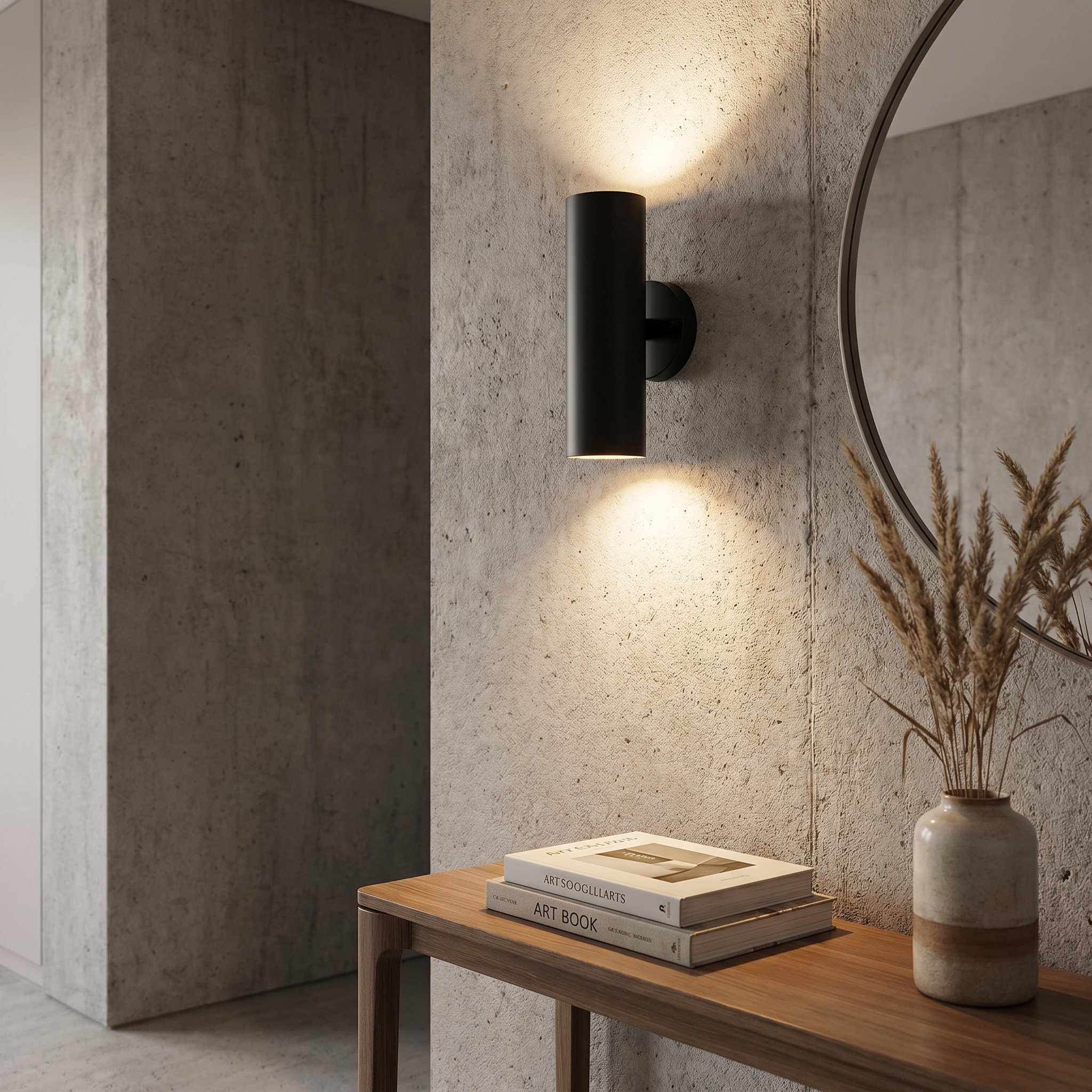 Aluminum Cylindrical Wall Sconce, COB LED, Six Sizes, Black White or Gold