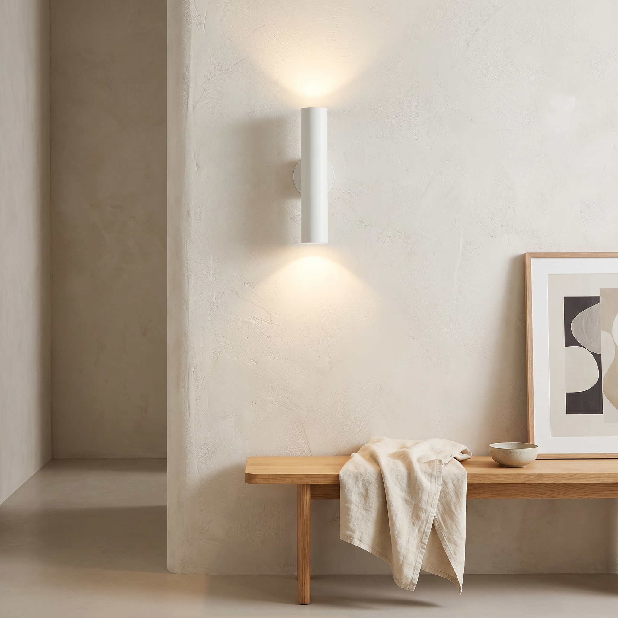 Aluminum Cylindrical Wall Sconce, COB LED, Six Sizes, Black White or Gold