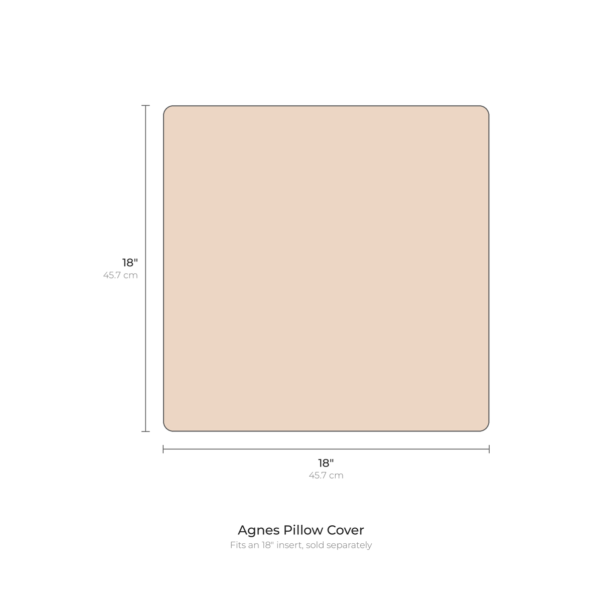 Agnes pillow cover dimensions: 18 inches square