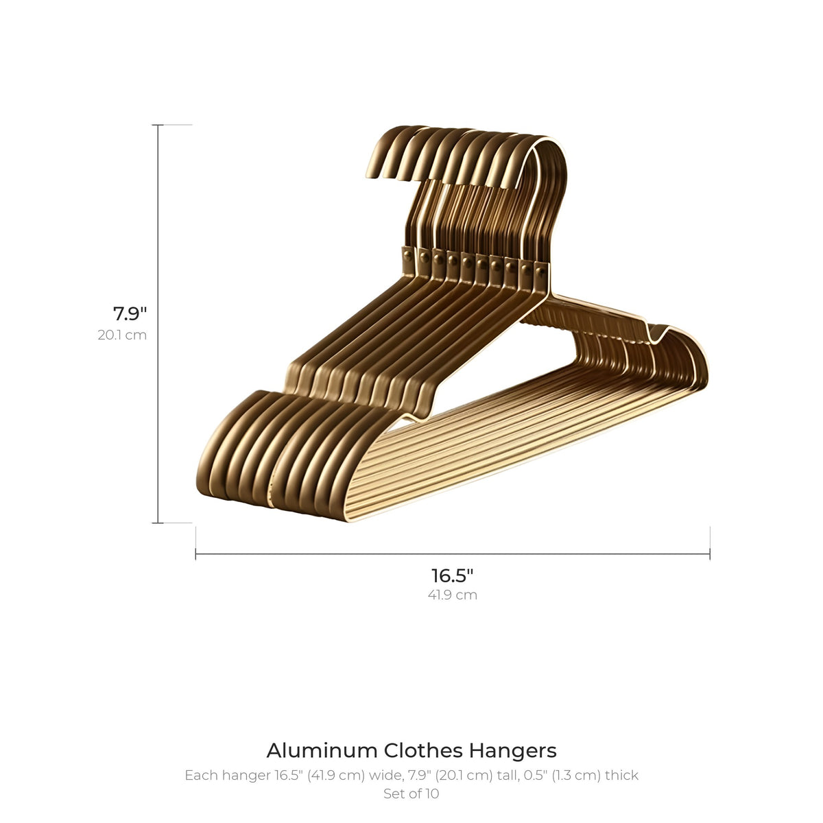 Aluminum clothes hangers dimensions