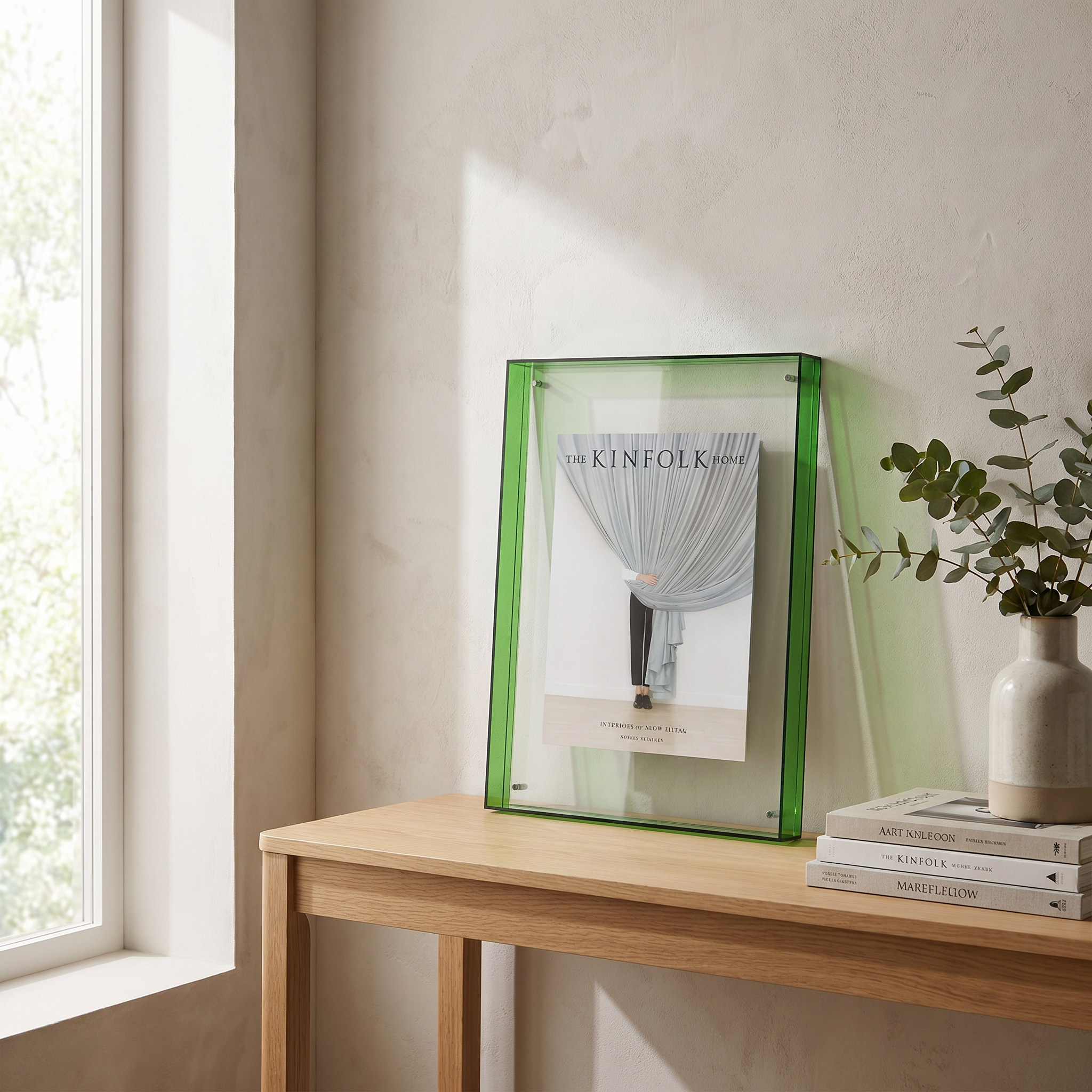 Acrylic Picture Frame, Vibrant Coloured Edge, Seven Sizes, Photo and Art