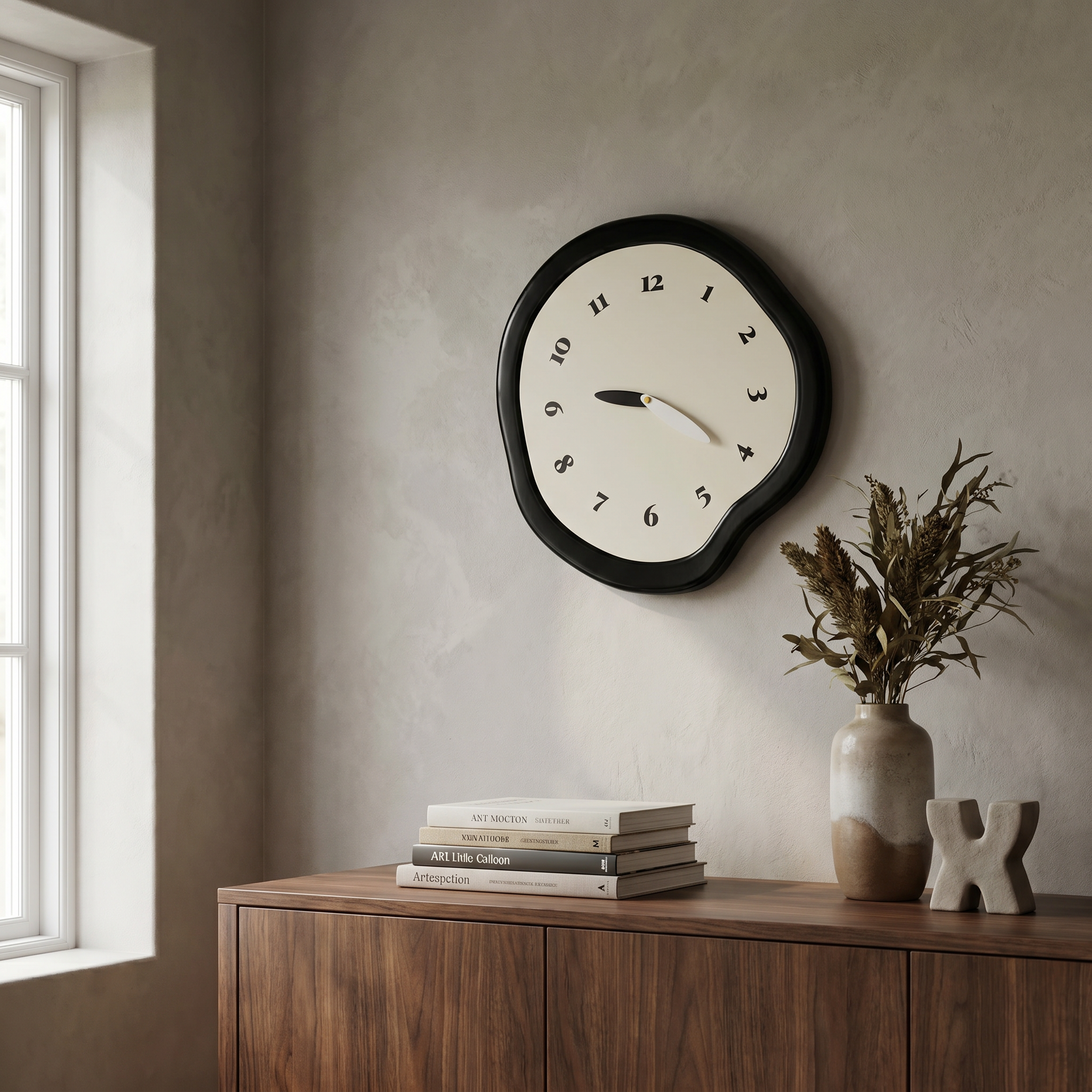 Abstract Silent Quartz Wall Clock, MDF and Acrylic, Pendulum or Without