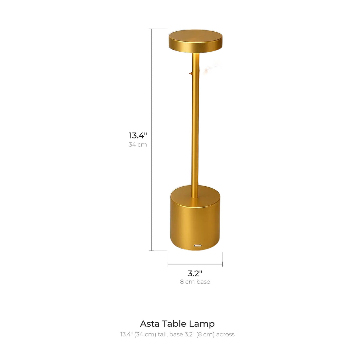 Asta cordless table lamp dimensions