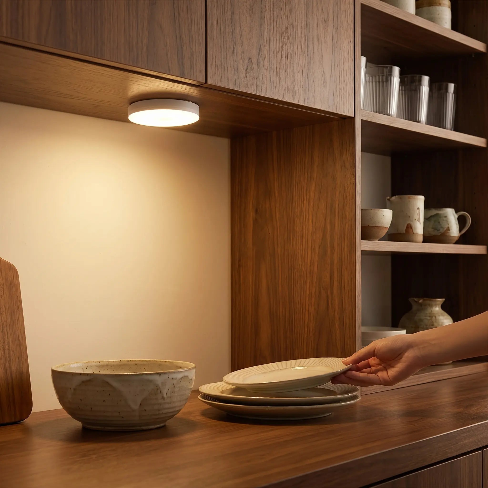 Motion Sensor LED Puck Light, Stick-On, USB or Battery